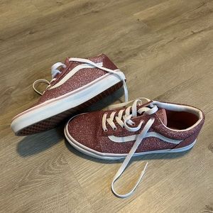 Women’s size 8 sparkle pink Vans perfect condition